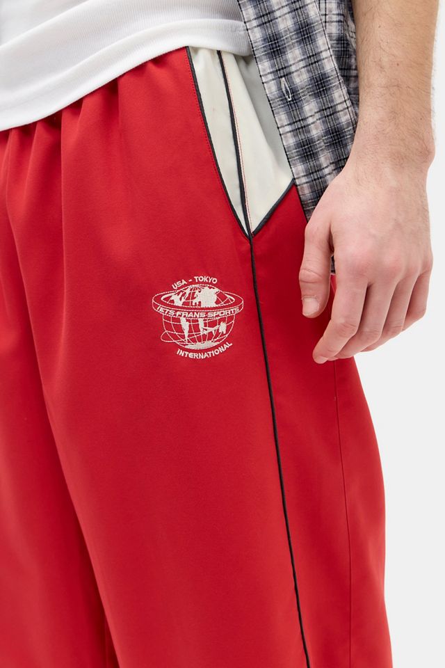 iets frans... Pantaloni da Tuta in Microfibra Rosso ed Ecru #2