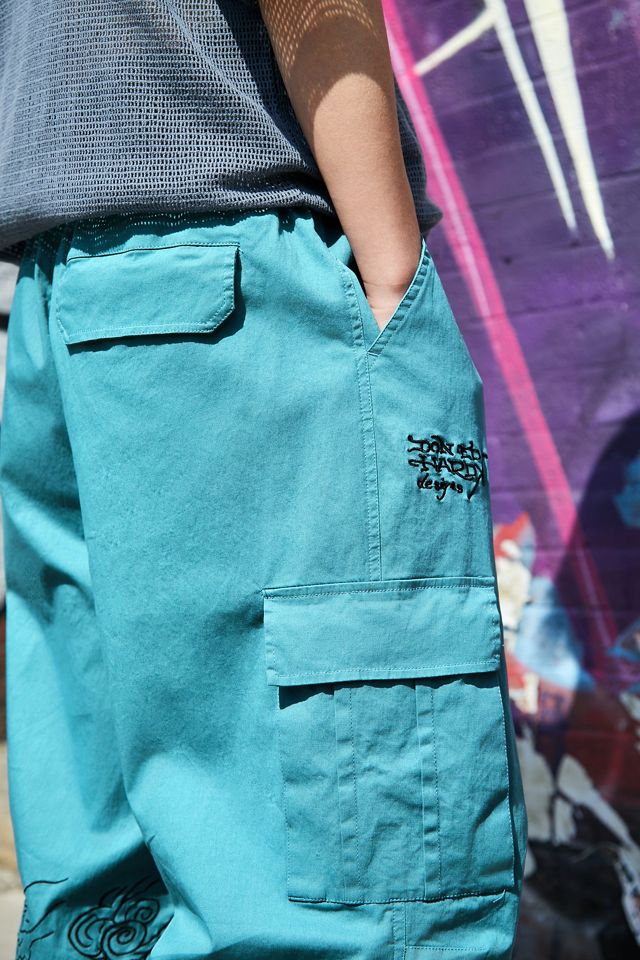 Ed Hardy UO Exclusive Blue Tonal Dragon Cargo Pants #4