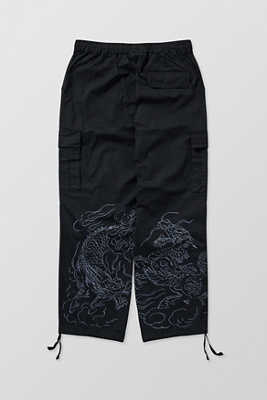 Pantalon Cargo Baggy Ed Hardy X Urban Outfitters - Taille L - Broderie Dragon - Y2K