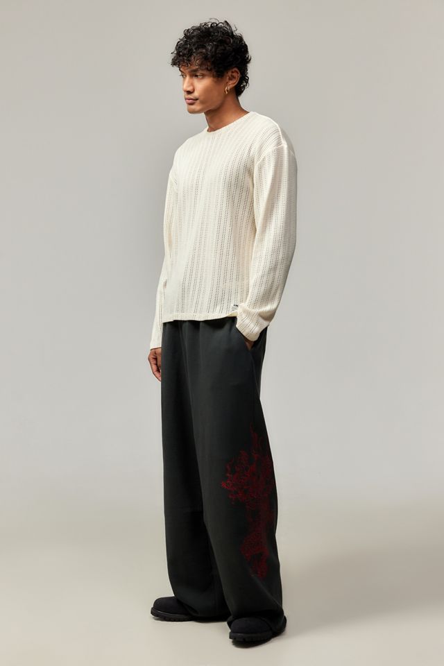 Ed Hardy UO Exclusive Black Dragon Wide Joggers