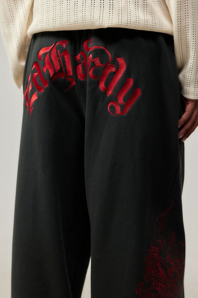 Ed Hardy UO Exclusive Black Dragon Wide Joggers