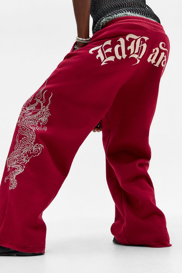 Ed Hardy UO Exclusive Red Dragon Wide Leg Joggers #7