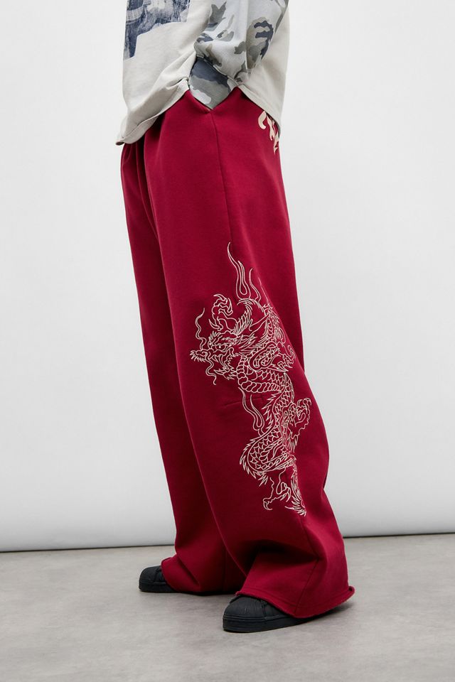 Ed Hardy UO Exclusive Red Dragon Wide Leg Joggers #1