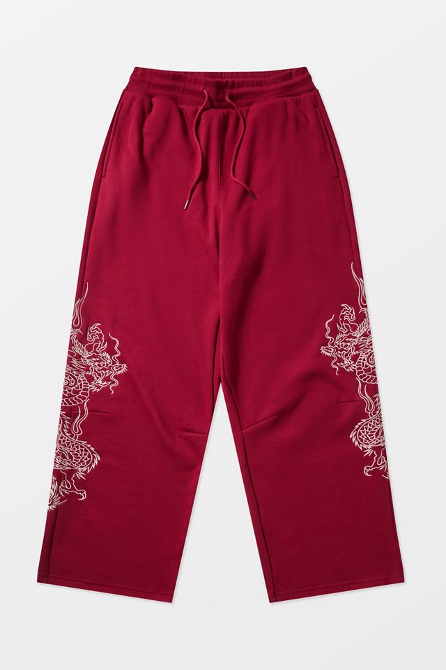 Ed Hardy UO Exclusive Red Dragon Wide Leg Joggers #8