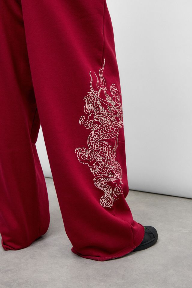 Ed Hardy UO Exclusive Red Dragon Wide Leg Joggers #4