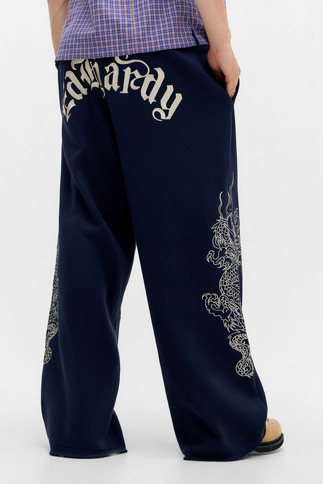 Ed Hardy Pantaloni della tuta a gamba larga Blue Dragon esclusiva UO #1