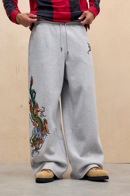 Ed Hardy Joggings dragon gris multicolore exclusifs UO
