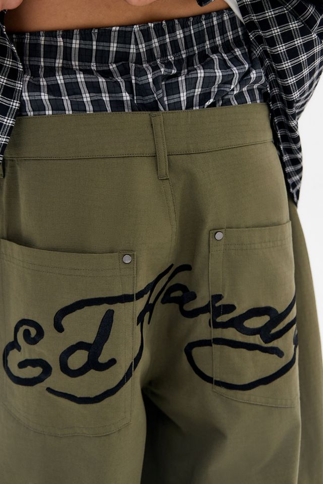 Pantalones Cargo de Lona Ripstop Verde Bordados Ed Hardy Exclusivos de UO #4