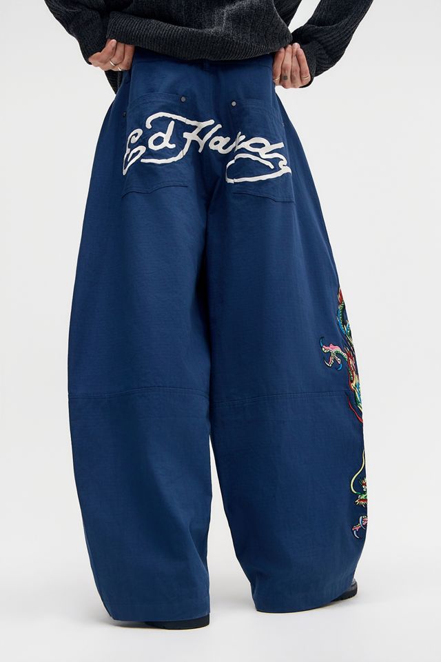 Pantalones Cargo Ripstop Bordados Azules Ed Hardy #3