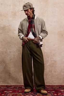 Pantalones Loom Caqui Greer de Pliegues