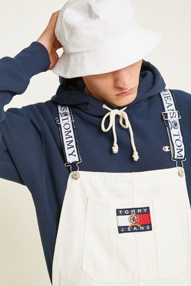 Tommy Jeans Crest Collection White Denim Dungarees #3