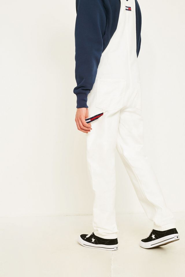 Tommy Jeans Crest Collection White Denim Dungarees #4