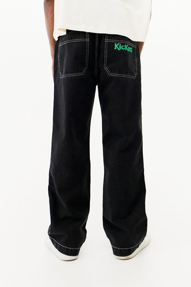 Pantaloni Kickers UO Exclusive Neri a Gamba Dritta #1