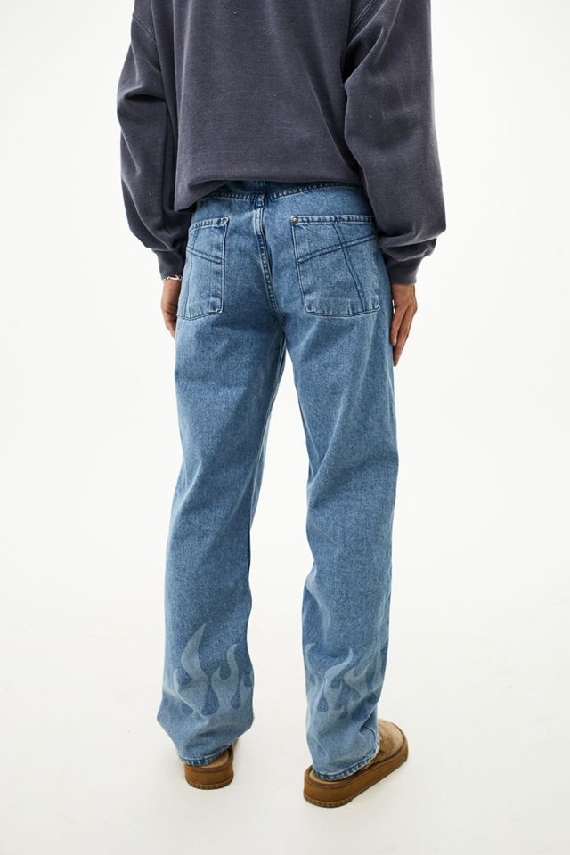 The Ragged Priest UO Exclusive Helle Waschung Laser-Flammen-Jeans #2