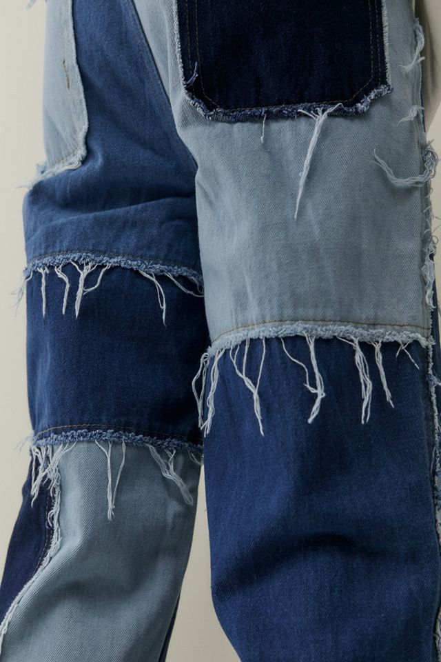 Jaded London Frayed Patchwork Denim Skate Jeans #3
