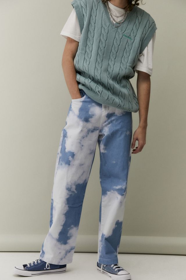 Jaded London joggers with cloud print in blue