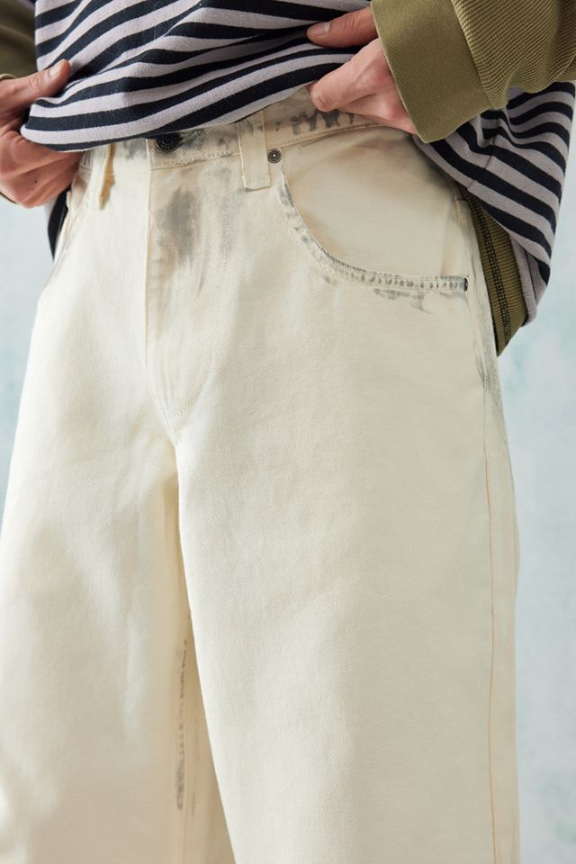 Jaded London - Jean Colossus blanc effet sali #1