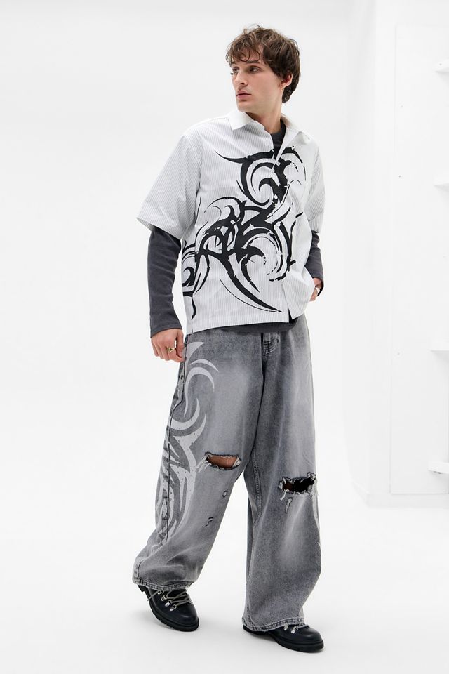 Jaded London Grey Blade XL Colossus Jeans | Urban Outfitters UK