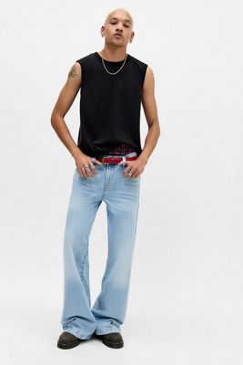 Jaded London Kenny Blue Washed Blaze Flare Jeans
