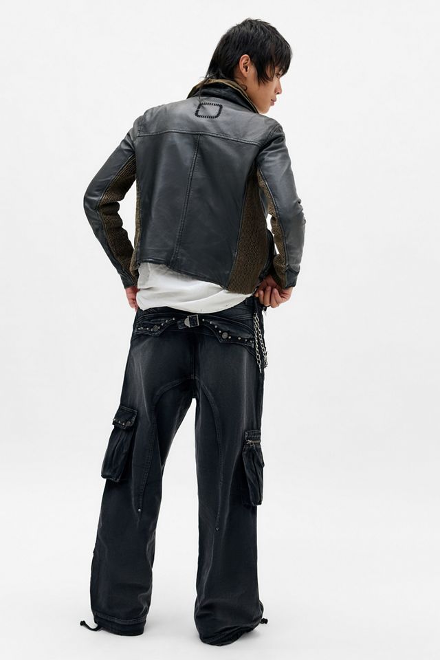 Jaded London Pantaloni cargo neri sbiaditi da truppa #5