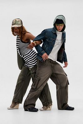Jaded London Pantaloni Cargo Trooper Sbiaditi Cachi