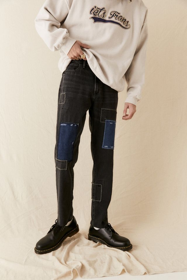 BDG Schwarze Distressed Patchwork Dad Jeans #9