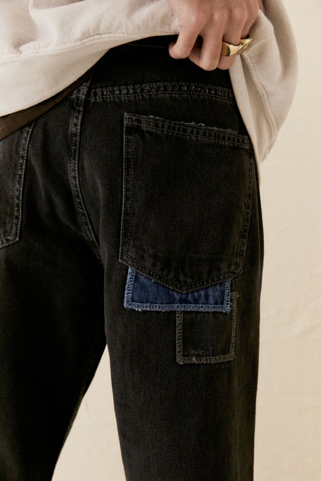 BDG Schwarze Distressed Patchwork Dad Jeans #10