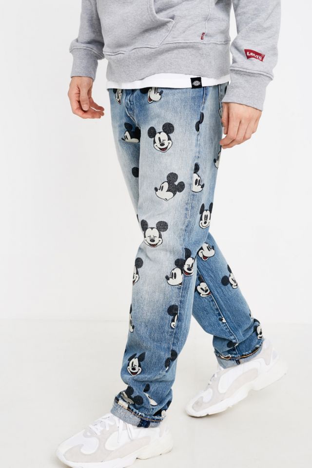 Levi s Mickey Mouse Allover Print Light Blue Jeans Urban Outfitters UK