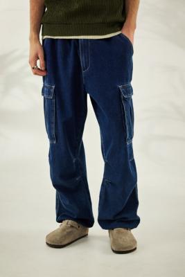 BDG Rinse Denim Cargo Trousers - Blue 34W 32L at Urban Outfitters