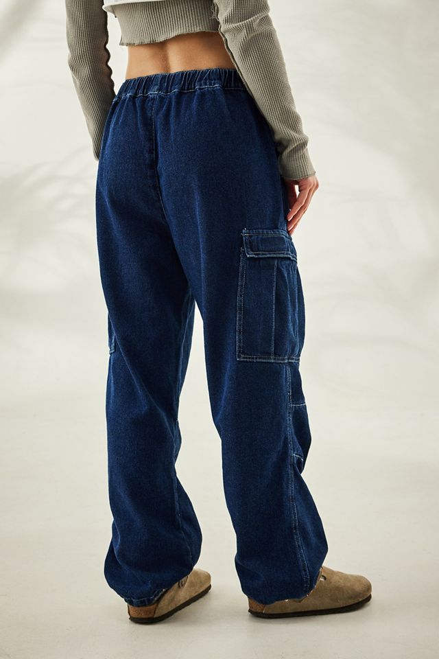 Pantaloni Cargo in Denim Sciacquato BDG #8