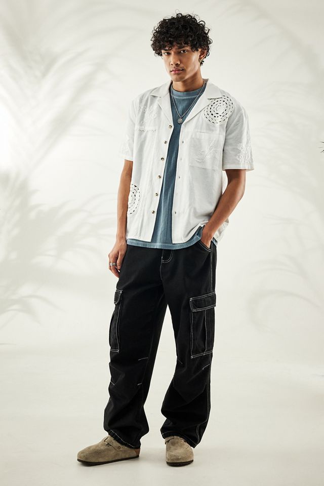 BDG Black Contrast Stitch Denim Cargo Jeans #1