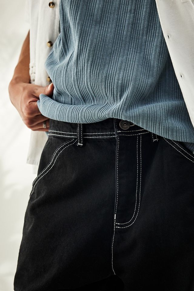 BDG Black Contrast Stitch Denim Cargo Jeans #3