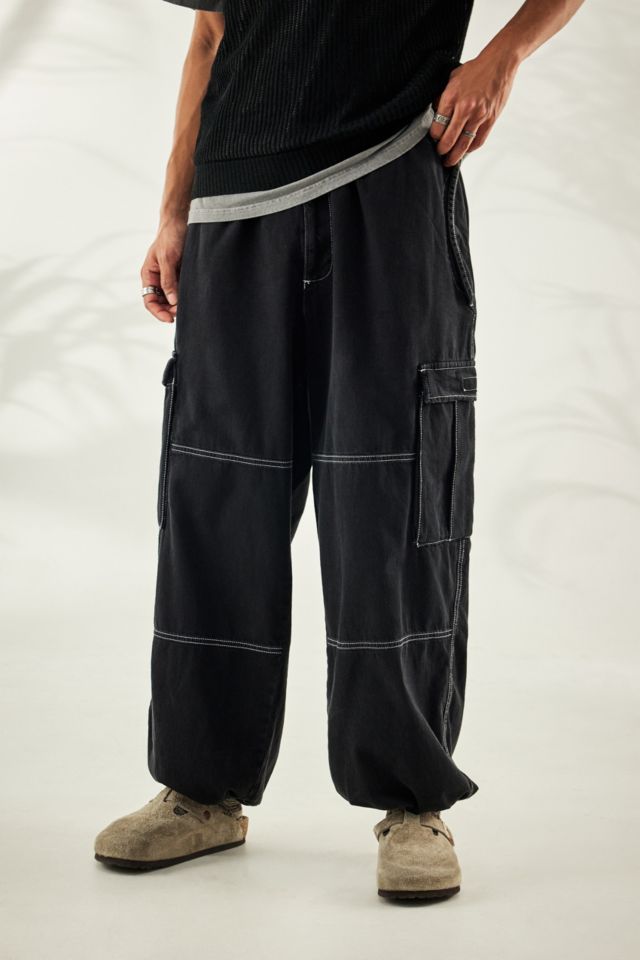 BDG Black Denim Baggy Tech Cargo Pants | Urban Outfitters UK