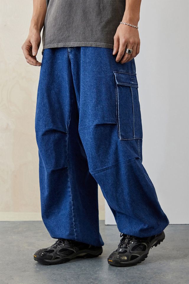 BDG Blue Denim Baggy Tech Cargo Pantaloni #1