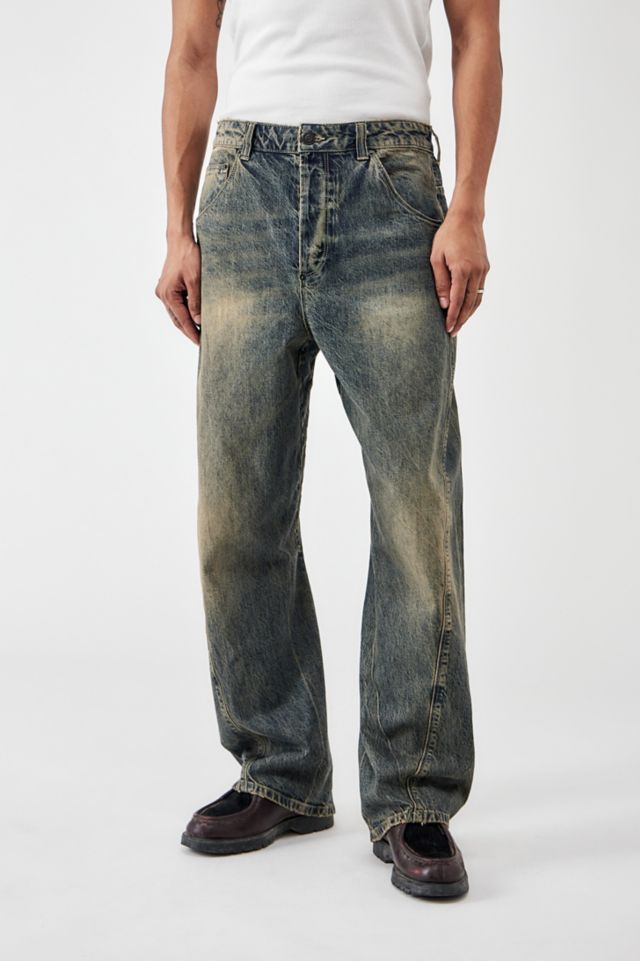 Mens twisted best sale leg jeans