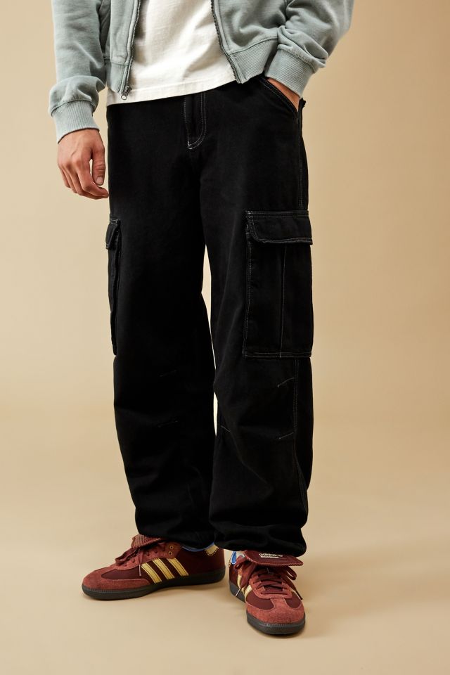 Black contrast sale stitch jeans mens