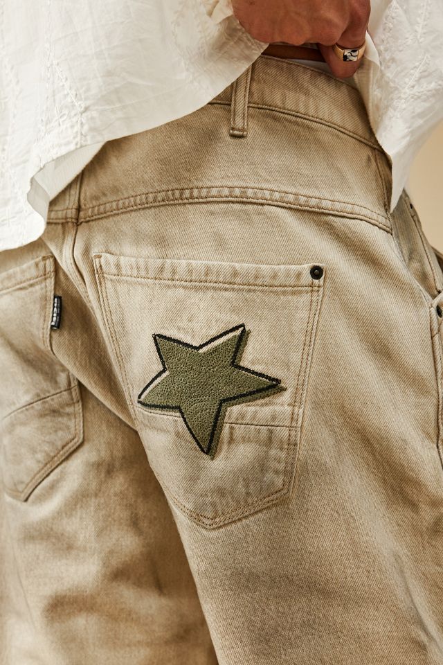 BDG Bootcut Ecru Oil Stain Jeans Urban Outfitters UK