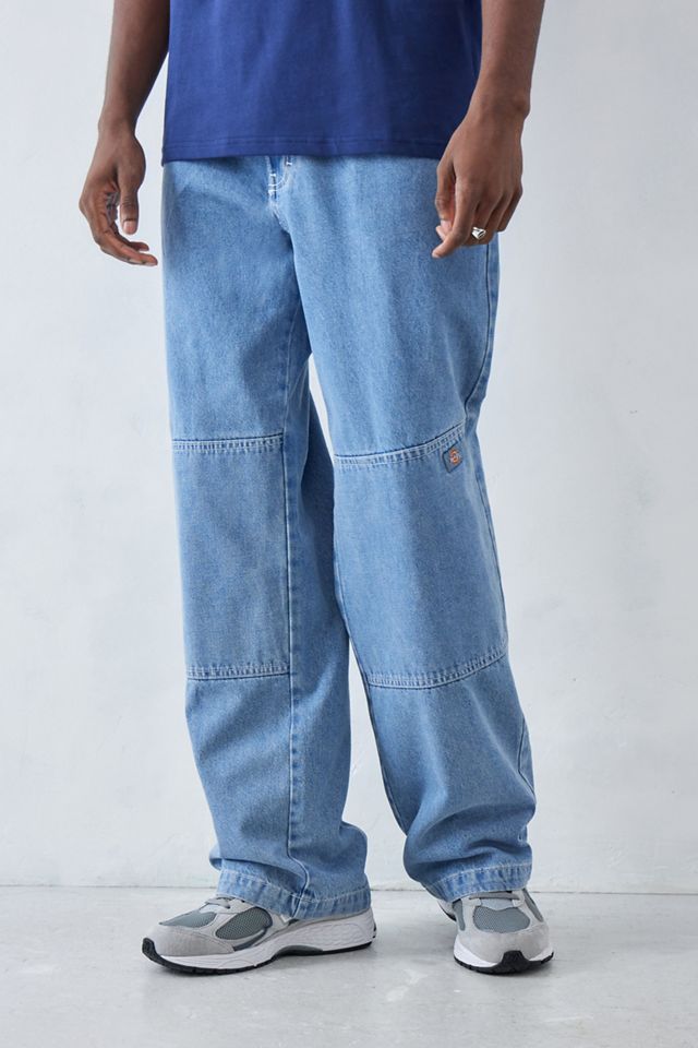 Double Knee Denim Trousers in Light wash, Trousers