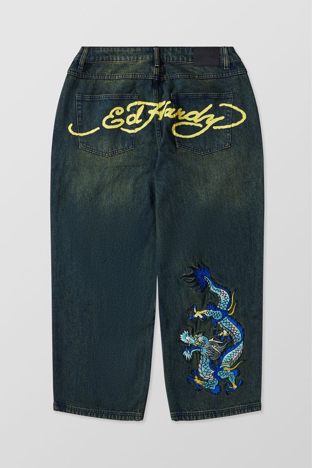 Ed Hardy UO Exclusive – Jeans mit blauer Färbung und Drachenmotiv #6