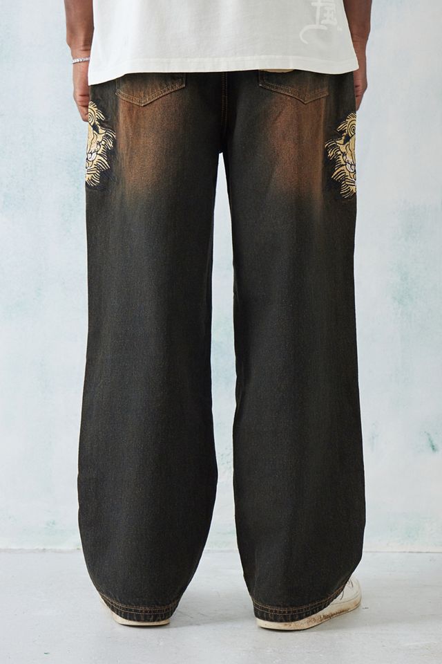 Ed Hardy UO Exclusive Brown Tinted Denim Dragon Jeans #3