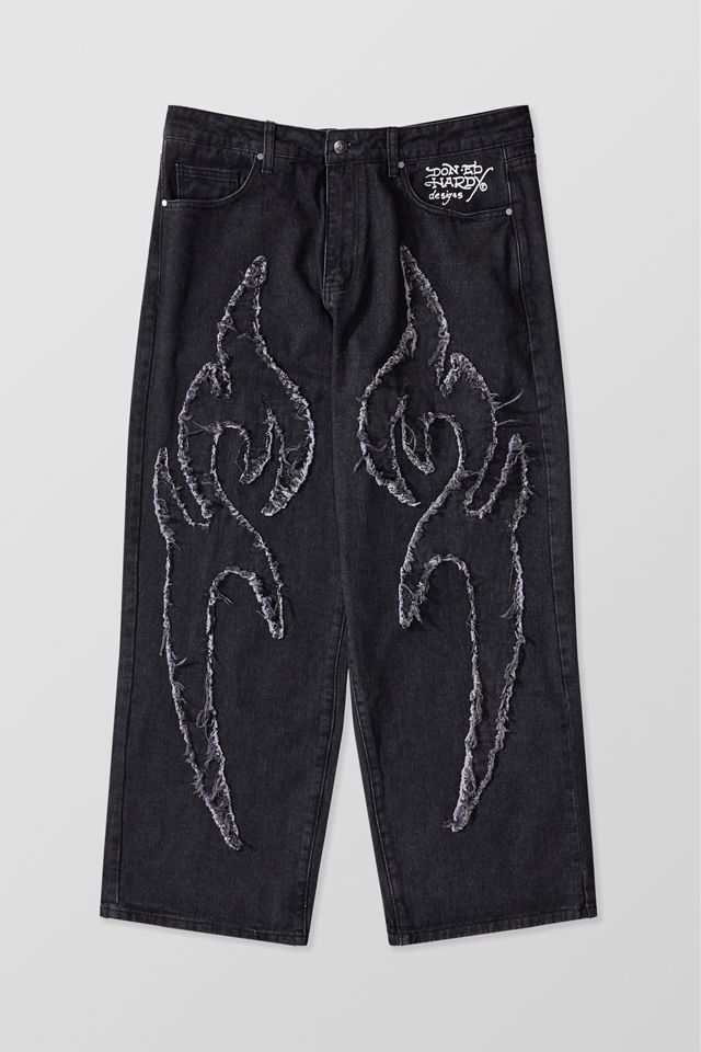 Ed Hardy UO Exclusive Jeans con applicazioni lavate nere #4