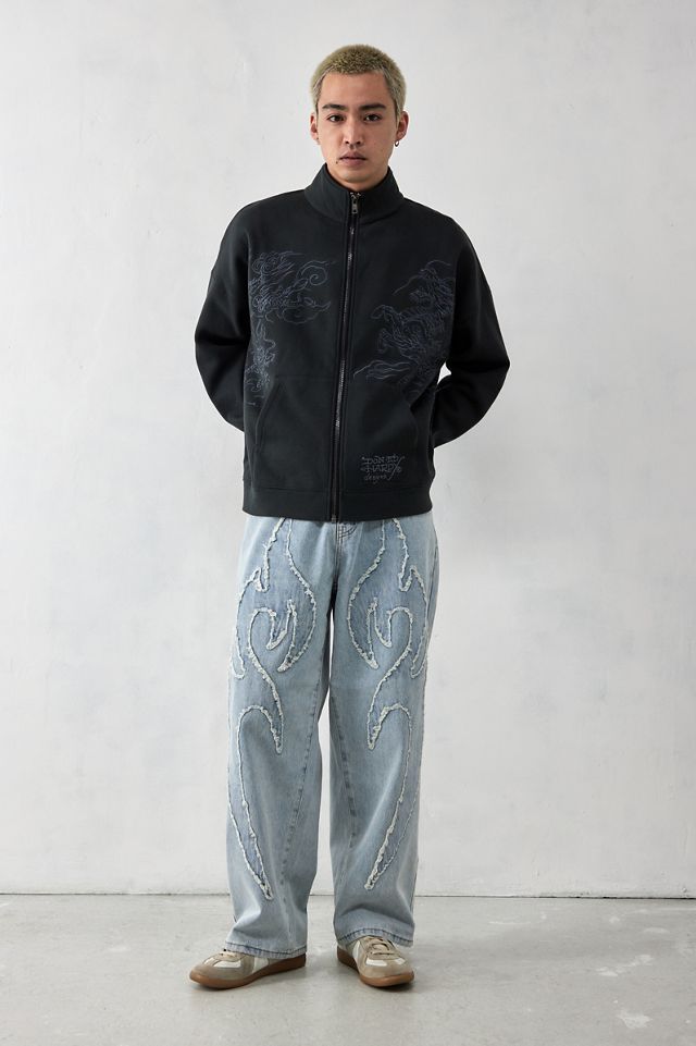 Ed Hardy UO Exclusive Light-Wash Applique Jeans #1