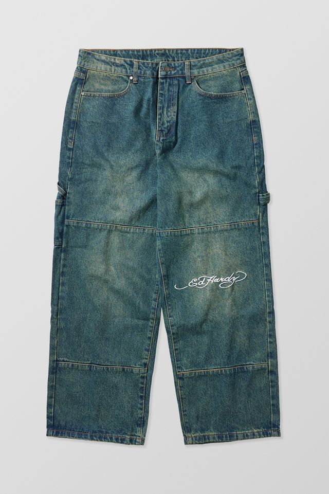 Ed Hardy UO Exclusive Green Tint Carpenter Jeans #5