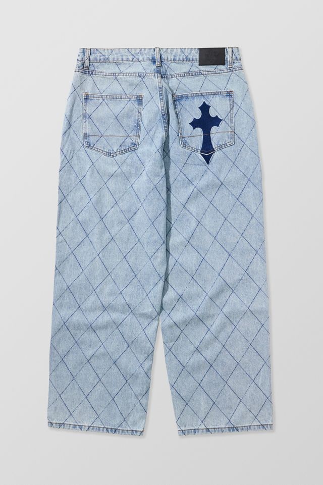 Ed Hardy UO Exclusive Quilted Light-Wash Embroidered Jeans #5