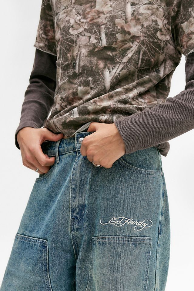Ed Hardy UO Exclusive Dragon Double Knee Jeans #4