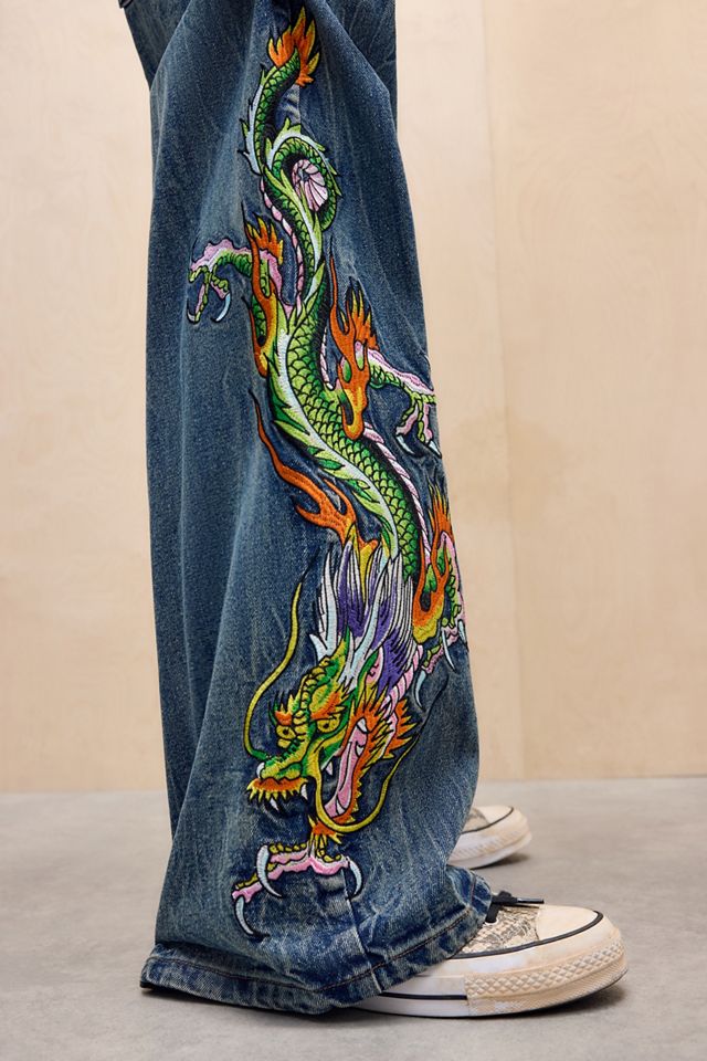 Ed Hardy UO Exklusive Blaue Sword Dragon Jeans #2