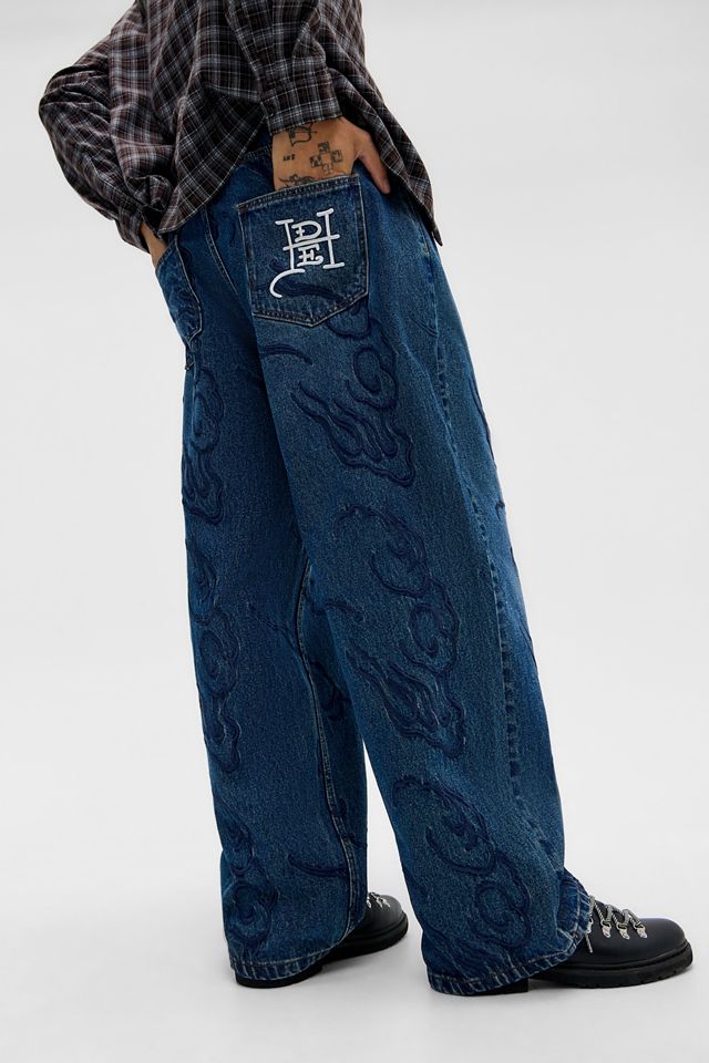 Ed Hardy UO Exklusive Blaue Bestickte Jeans #1