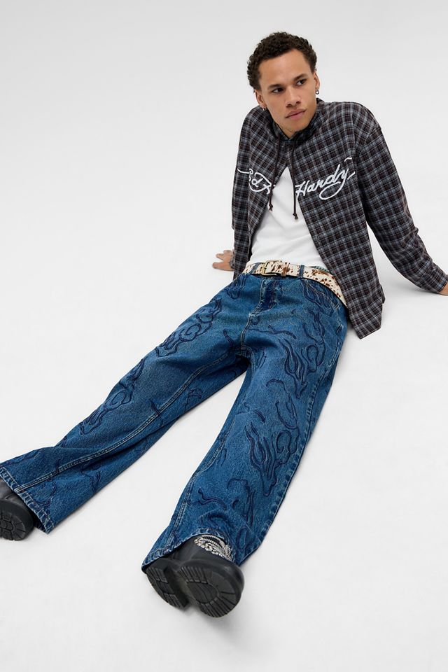 Ed Hardy UO Exklusive Blaue Bestickte Jeans #3