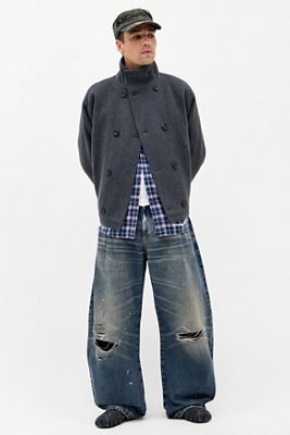 Jeans Barrel in Denim Effetto Consumato Archivis Axel