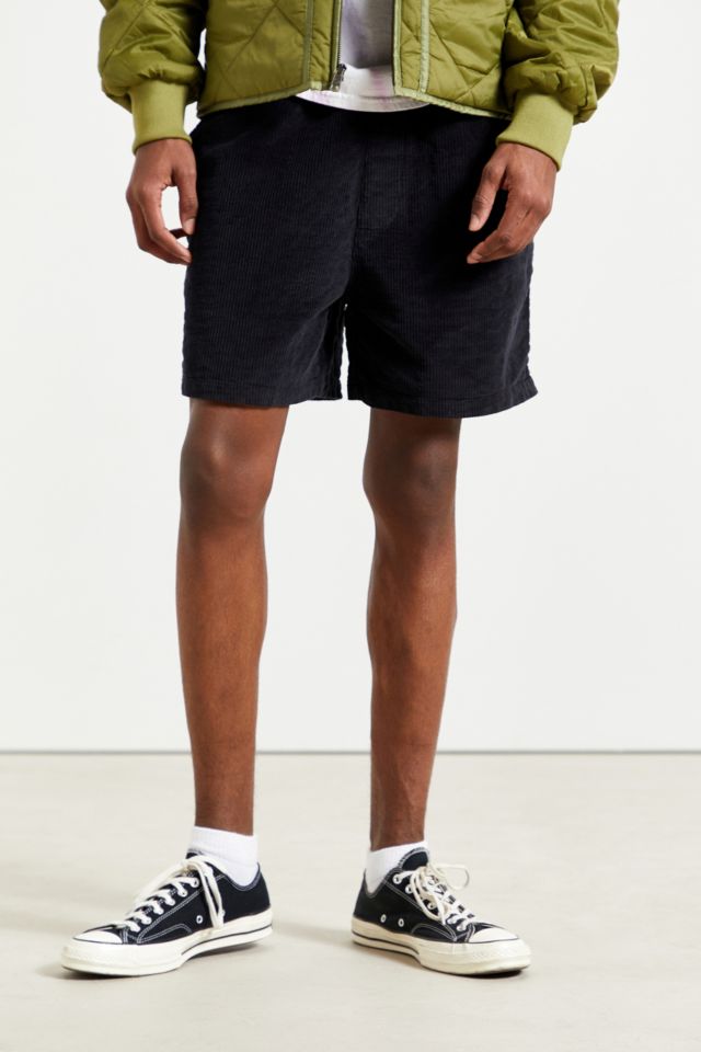 UO Black Corduroy Volley Shorts Urban Outfitters UK